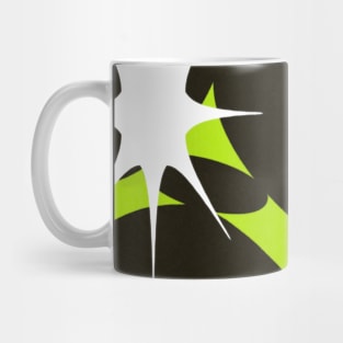 Neon Green retro 90s Trippy Bold Abstract Shapes Stars Mug